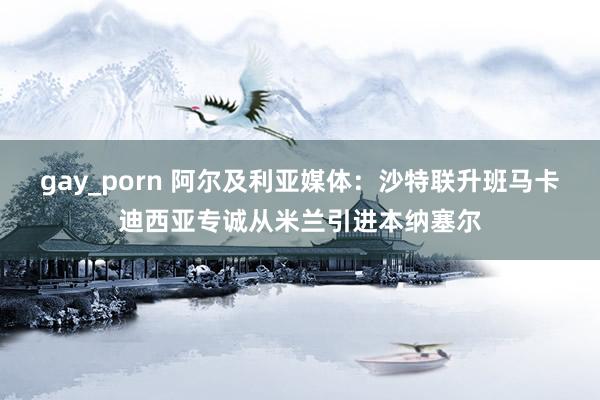 gay_porn 阿尔及利亚媒体：沙特联升班马卡迪西亚专诚从米兰引进本纳塞尔